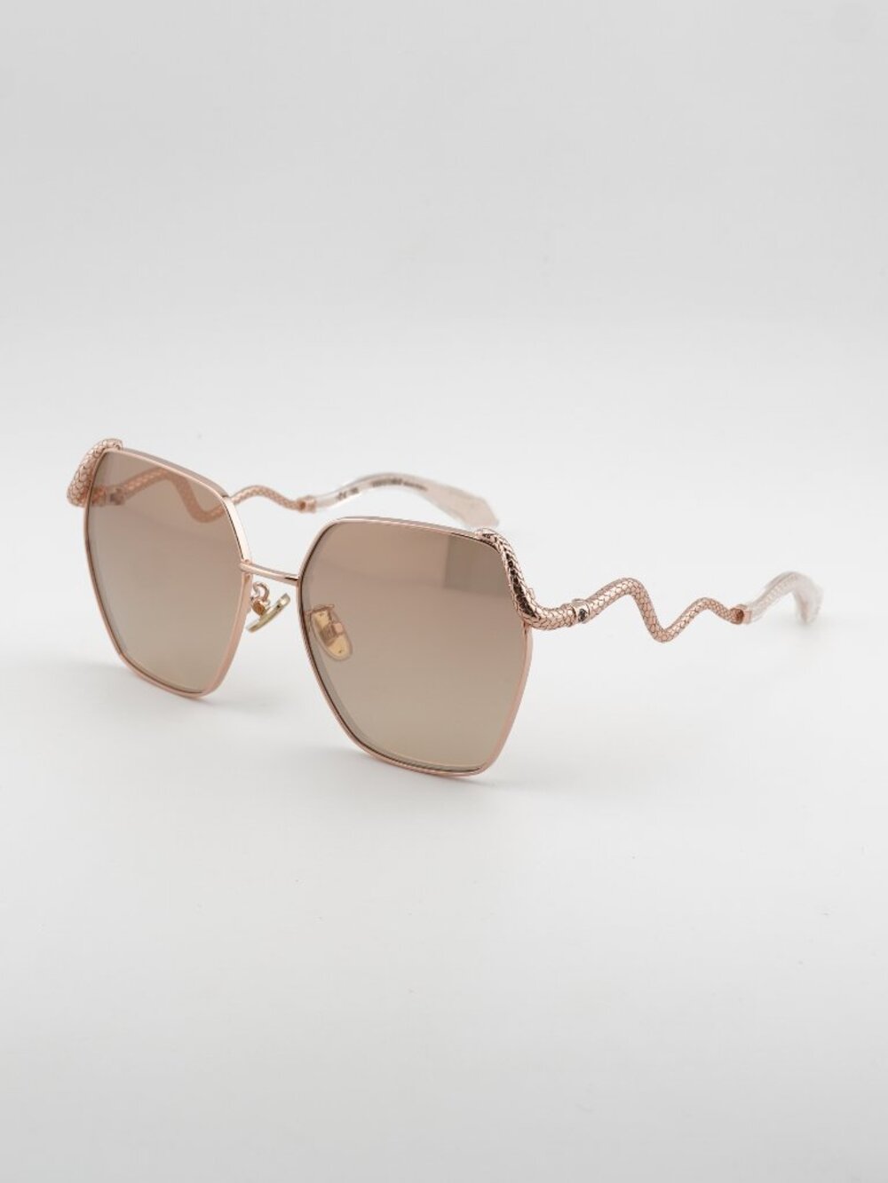 Roberto Cavalli SRC035M 8FCG Sunglasses Gold Geometric Frame, Brown Lenses